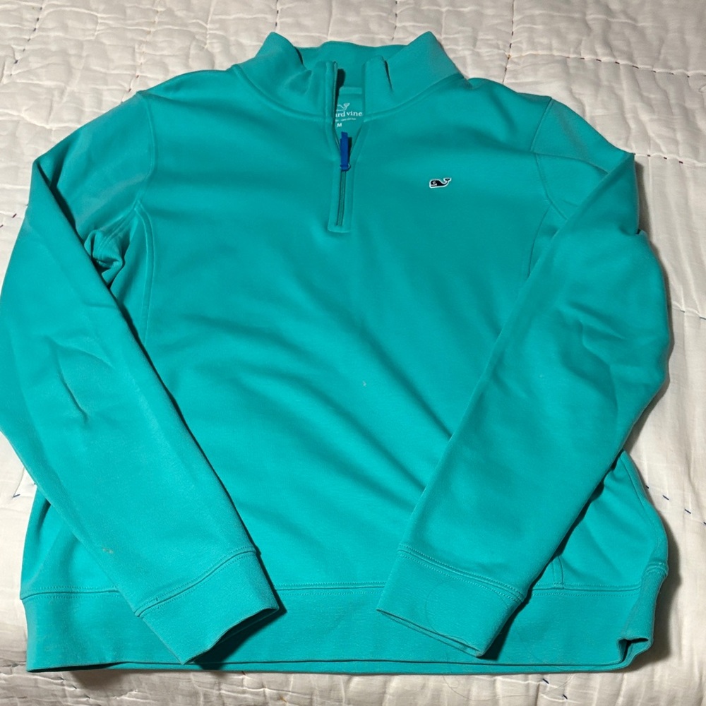 Vineyard Vines Women's Aqua Quarter-Zip Pullover